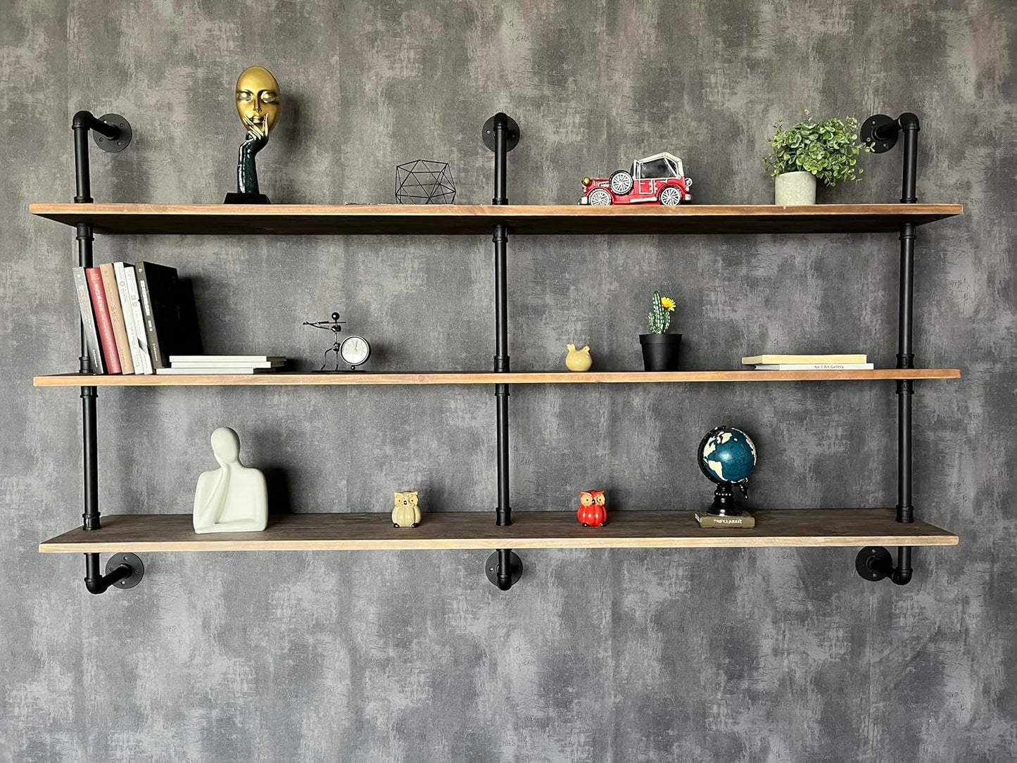 Floating Shelves 70 inch Wall Bookshelf for Rustic Decor