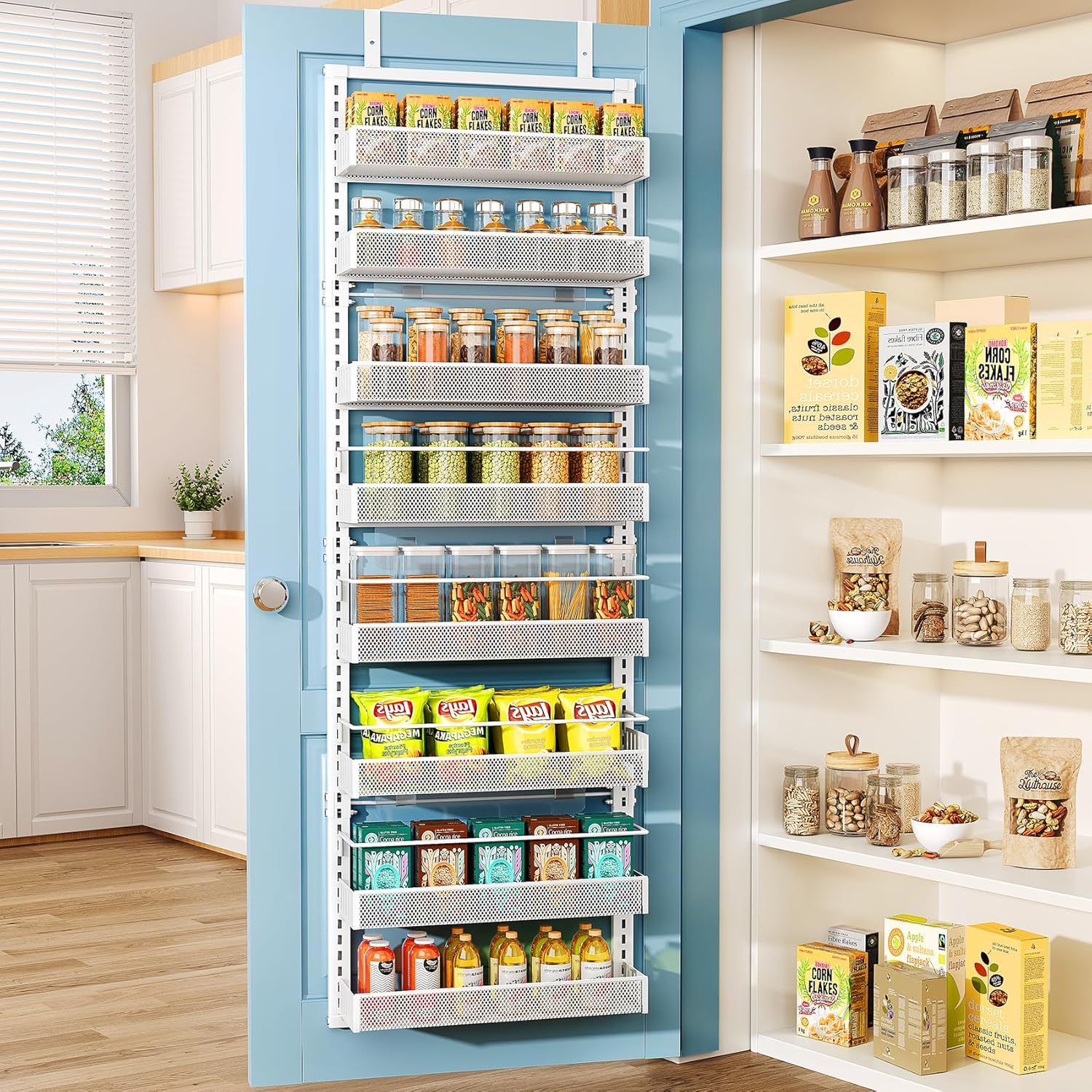 Over the Door Pantry Organizer - 8 Tier Adjustable Spice Rack