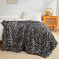 Faux Fur Leopard Print Blanket 60x90 - Soft Shaggy Cheetah Throw