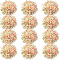 Artificial Peonies Silk Flowers Faux Peony Bouquet (Orange, 12