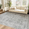 6x9 Area Rug for Living Room - Washable Moroccan Geometric Low Pile
