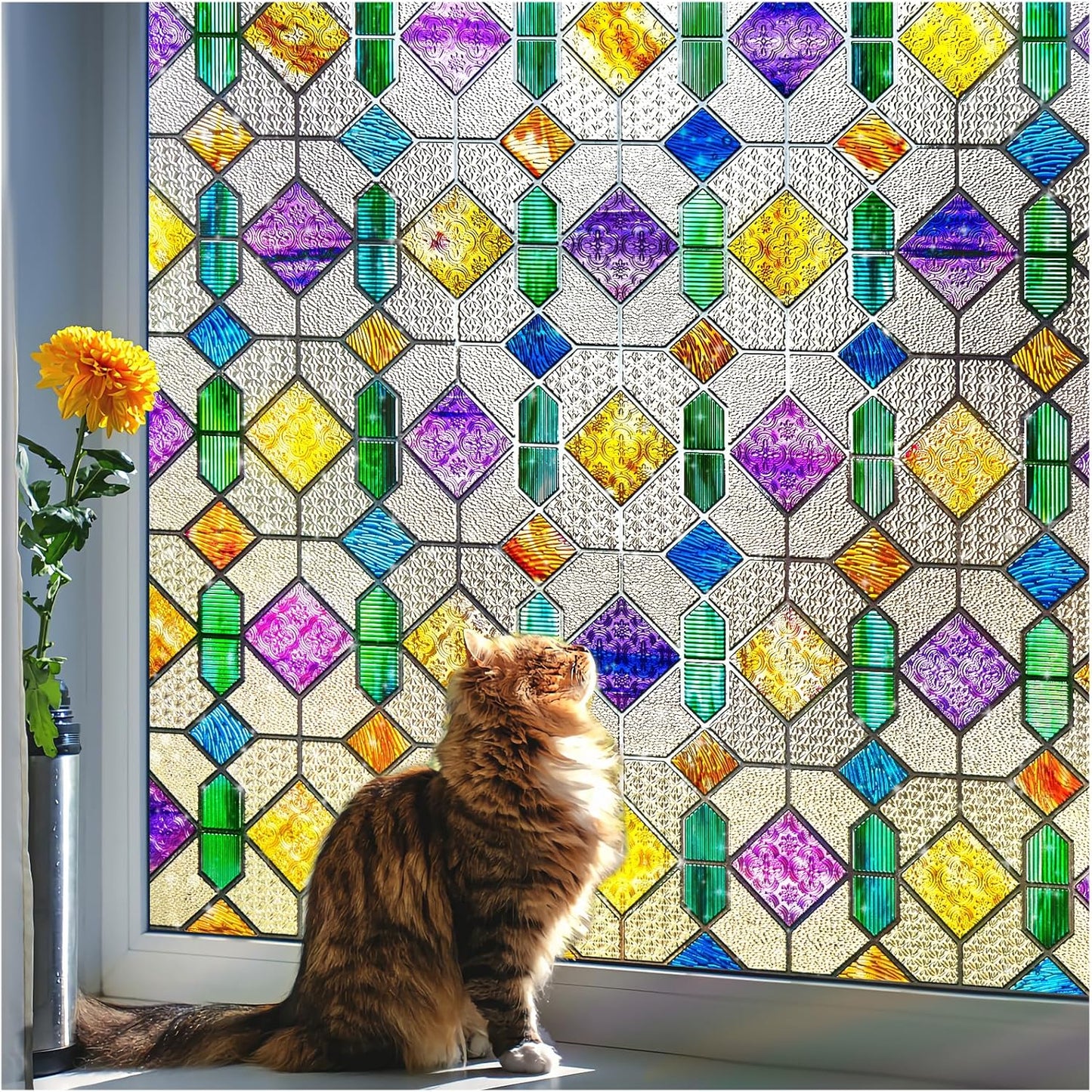 Coavas 3D Rainbow Window Privacy Film for Stunning Decor