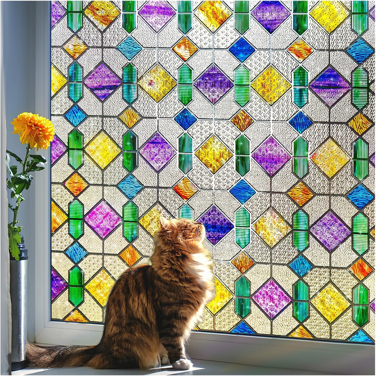 Coavas 3D Rainbow Window Privacy Film for Stunning Decor