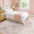 Modern Washable Bedroom Area Rug 5x8 - Soft Low Pile Distressed