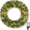 48 in Christmas Wreath Outdoor Decoration - Large Lighted Wreath
