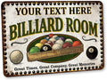 Personalized Billiards Room Sign - Durable Game Room Decor