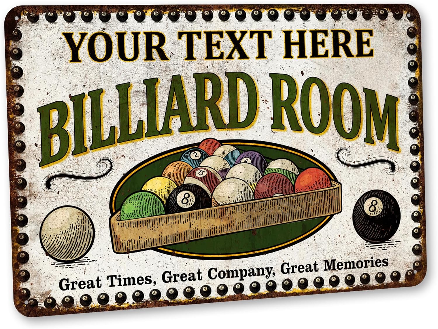 Personalized Billiards Room Sign for Game Room Decor