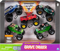 Monster Jam Grave Digger 5pc Retro Die-Cast Value Pack - Collectible