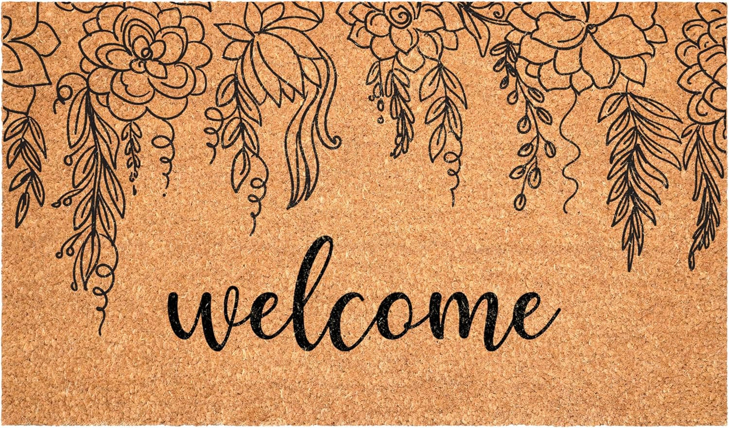 Calloway Mills Floral Vine Welcome Mat for All-Season Use