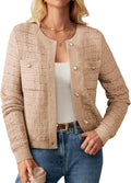GRACE KARIN Womens Open Front Button Down Texture Knit Cardigan