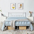 13 in Queen Metal Bed Frame with Headboard and Footboard - Sturdy