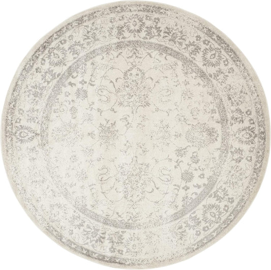SAFAVIEH Adirondack Collection Area Rug - 10ft Round, Ivory & Silver