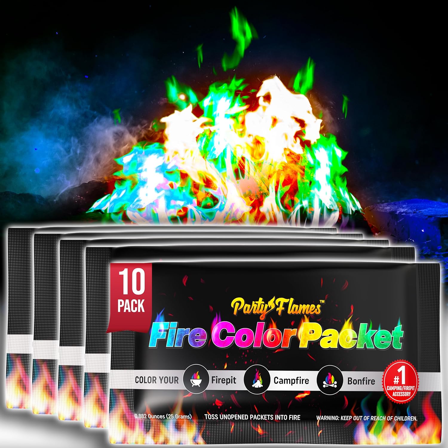 Magic Color Changing Fire Packets - Campfire & Bonfire Essentials