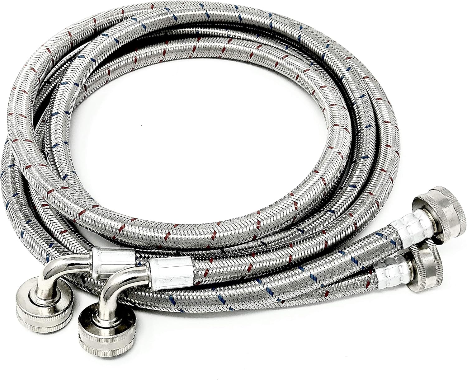 Shark Industrial 2-Pack 5FT Stainless Steel Hoses - Burst Proof - 10 Yr Warranty