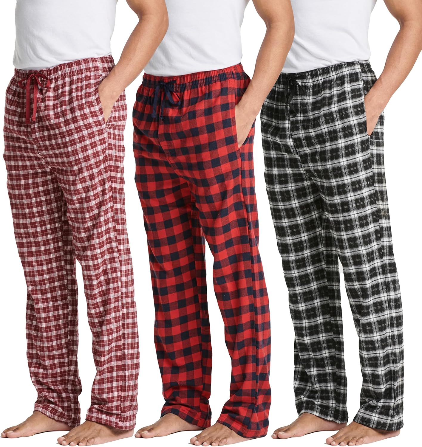 Real Essentials Men's Pajama Pants - Comfortable Lounge Bottoms
