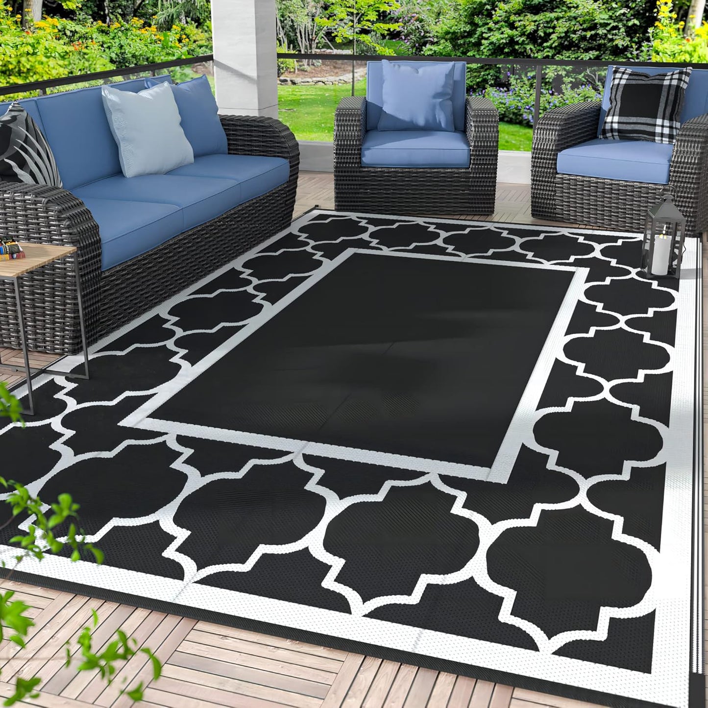 GENIMO 5ft x 8ft Outdoor Rug Waterproof for Stylish Patio Decor