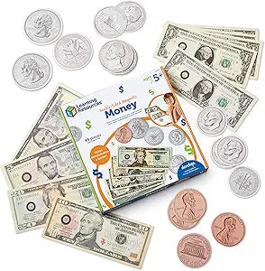 Double-sided Magnetic Money for Kids - Learning Resources Play Money