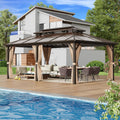 EROMMY 12ft x 20ft Gazebo with Polycarbonate Double Roof Canopy