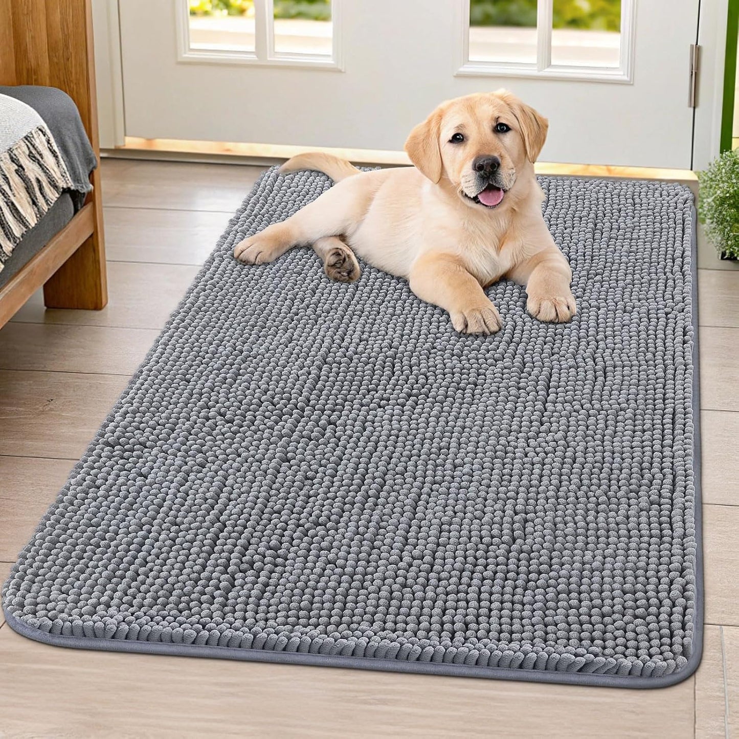 Smiry Dog Door Mat for Muddy Paws - Absorbent Indoor Carpet