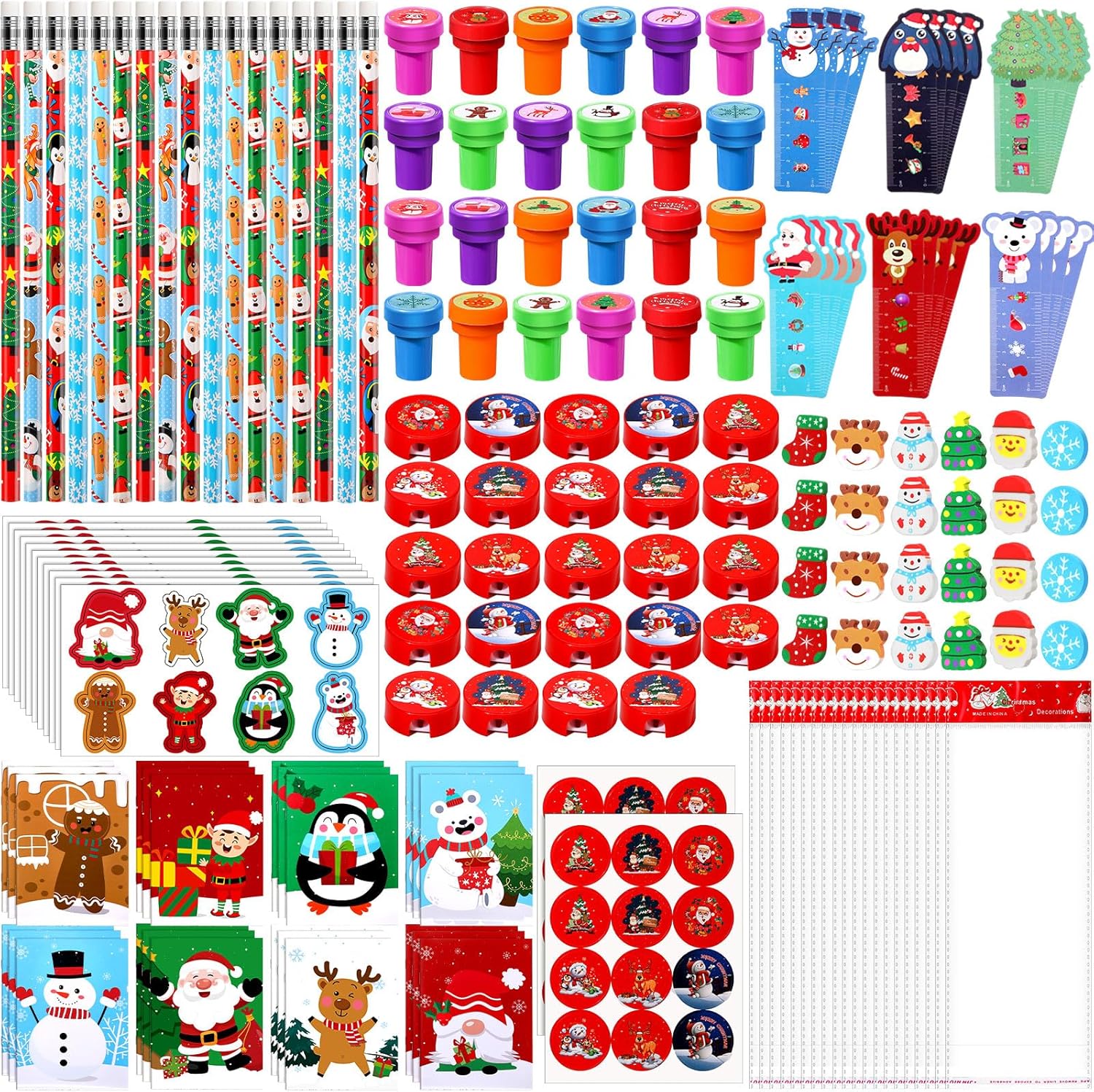 216 Pcs Christmas Party Gift Set | Xmas Stationery Bundle