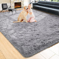 Noahas Extra Large 9x12 Area Rug - Thick Plush Grey Shag for Living