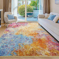 Kelarea Living Room Rug 4x6 Modern Abstract Washable Rug - Low Pile