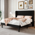 SHA CERLIN Full Size Velvet Bed Frame with Wingback Headboard - Sleek