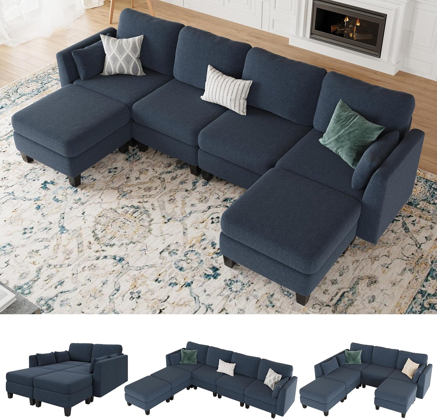 Modular Sectional Sofa with Memory Foam for Living Room Comfort