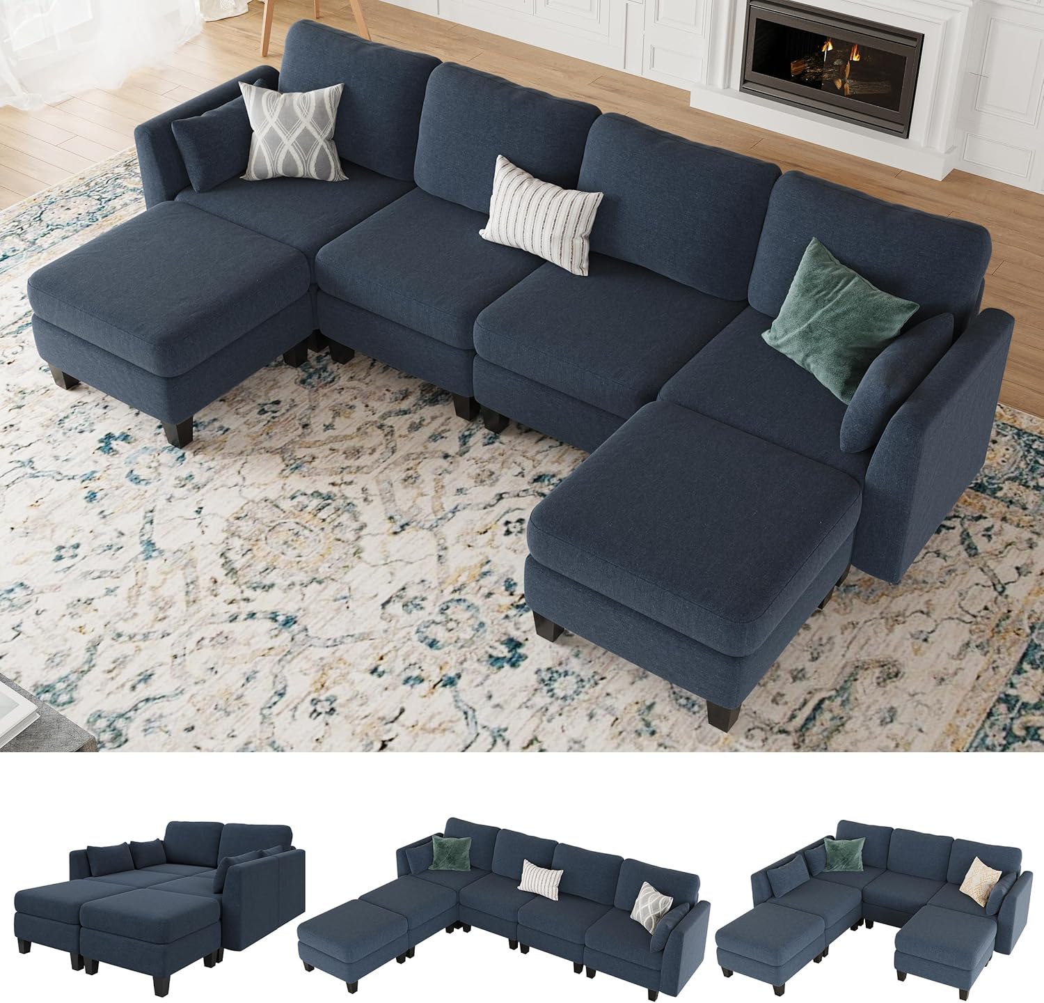 Modular Sectional Sofa with Memory Foam for Living Room Comfort