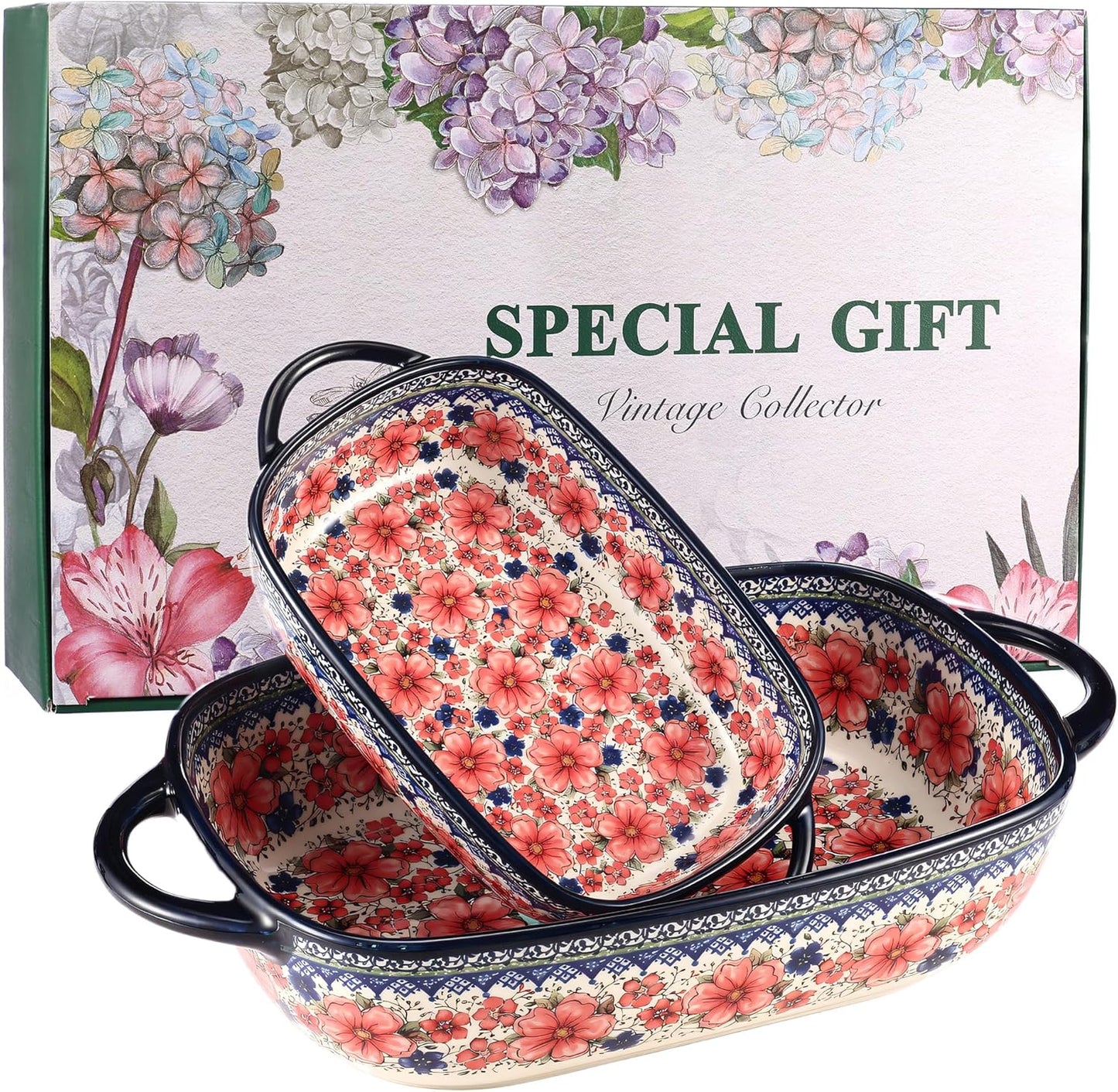 Casserole Dishes for Oven - Polish Pottery Ceramic Bakeware Set