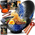 8-Inch Large Ceramic Ramen Bowl Set for Noodles and Salads