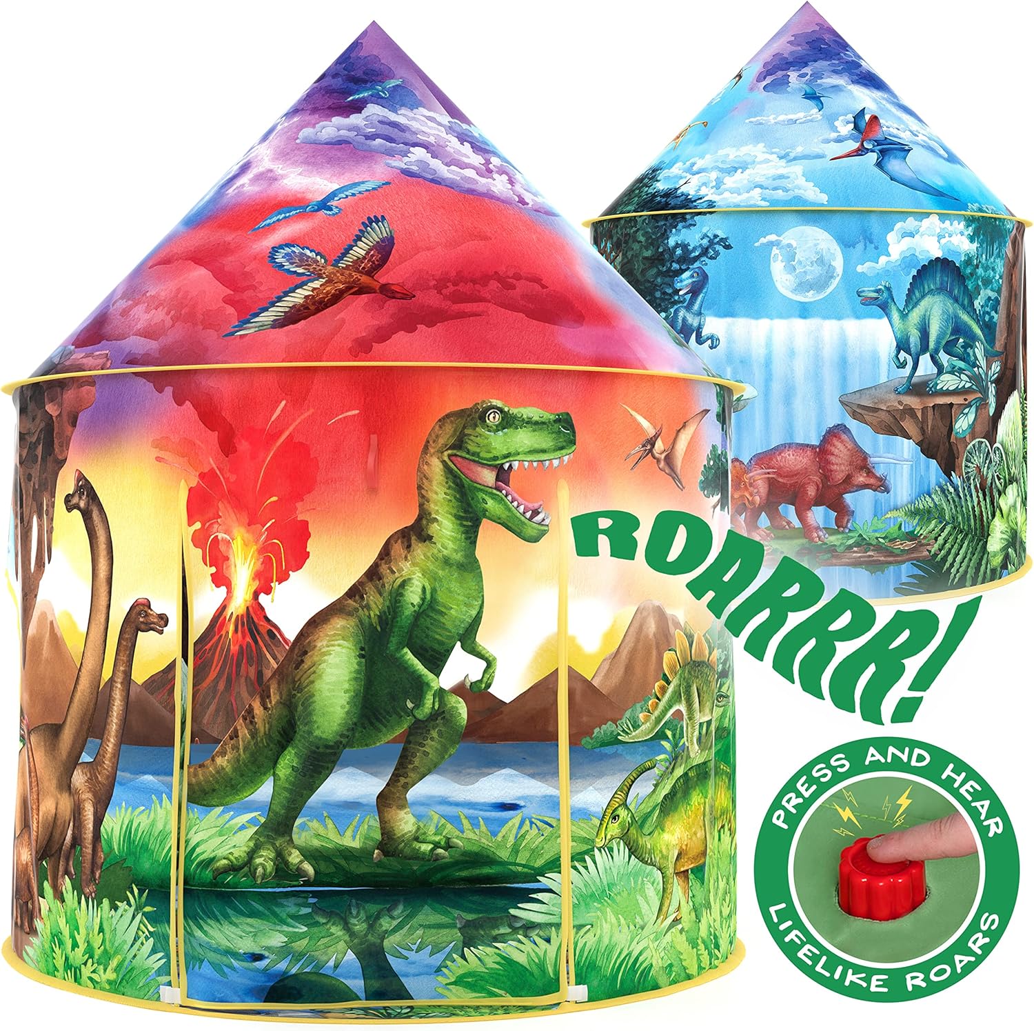 Dinosaur Discovery Play Tent with Roar Button for Kids Fun