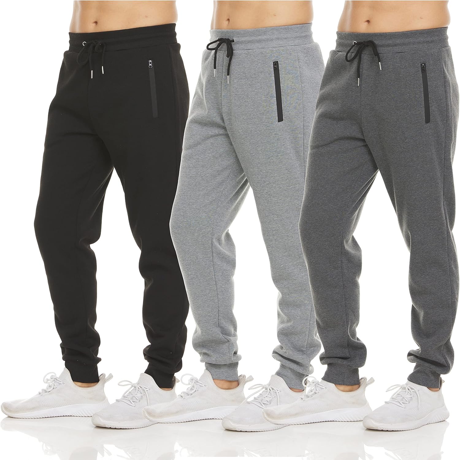 PURE CHAMP Mens Fleece Active Jogger Sweatpants 3 Pack Review