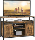 TV Stand for 55 in TVs with Sliding Barn Doors - Rustic Storage