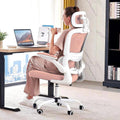 Comfortable Pink Mesh Gaming Chair, 330 lbs Capacity - TRALT