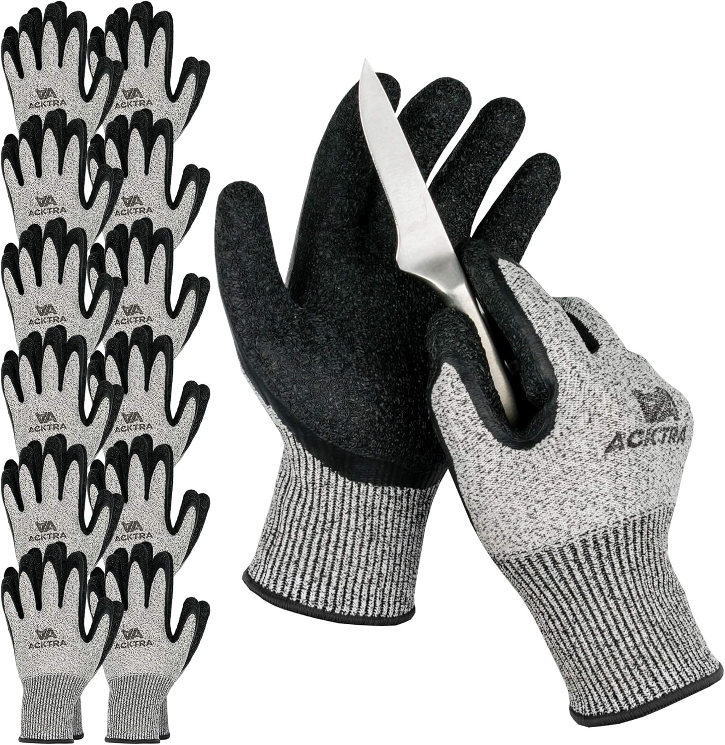 ACKTRA Level 5 Cut Resistant Safety Work Gloves for Heavy Duty