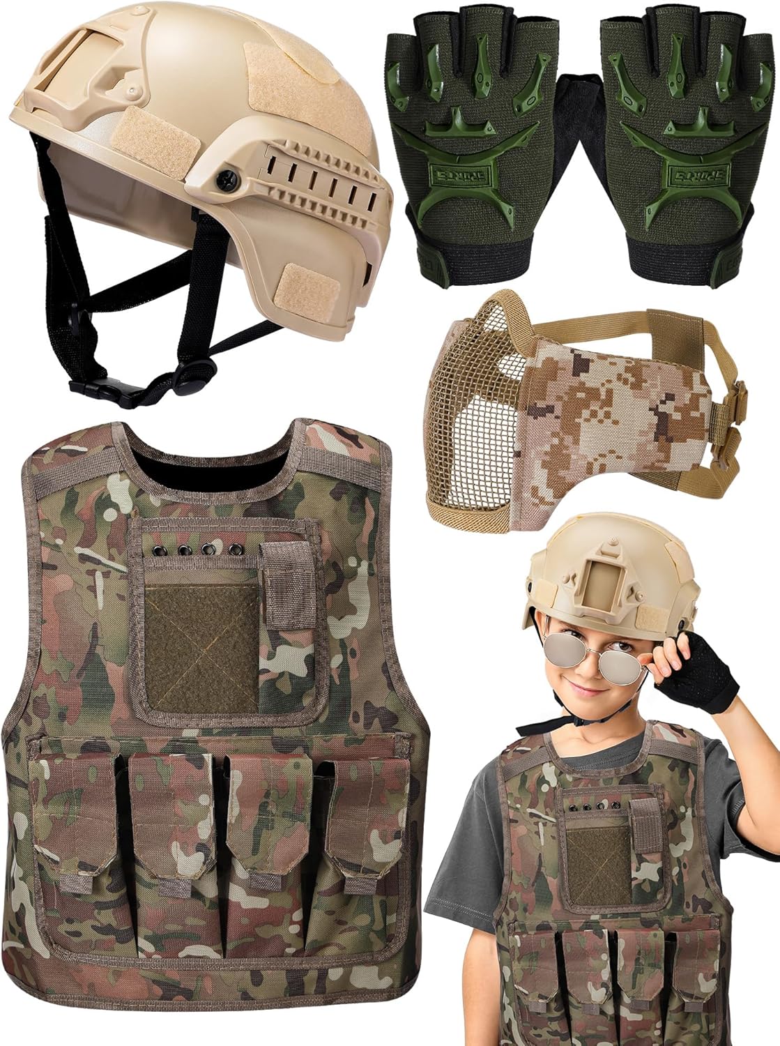Kids Tactical Paintball Gear Set