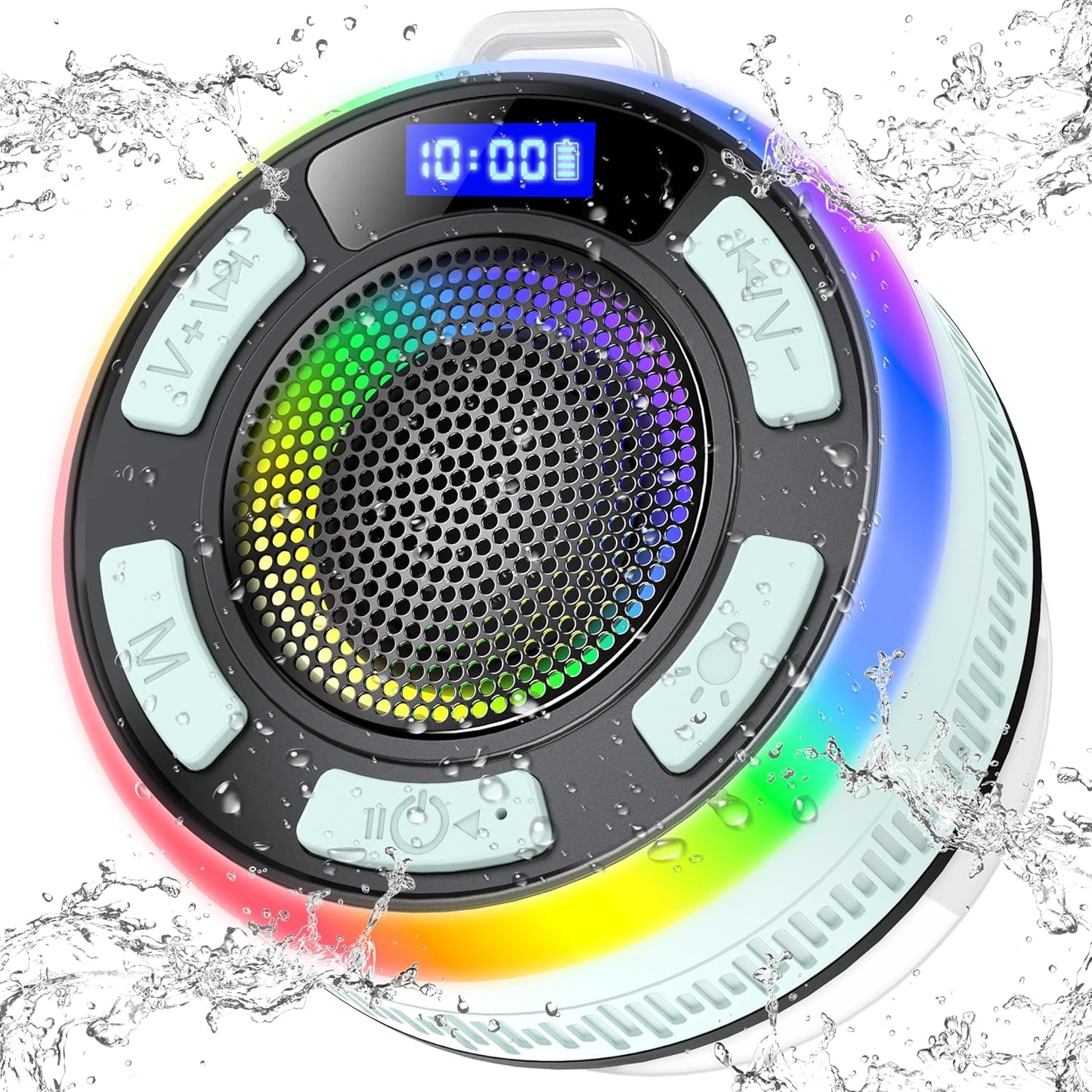Waterproof Bluetooth Shower Speaker with Dynamic LEDs