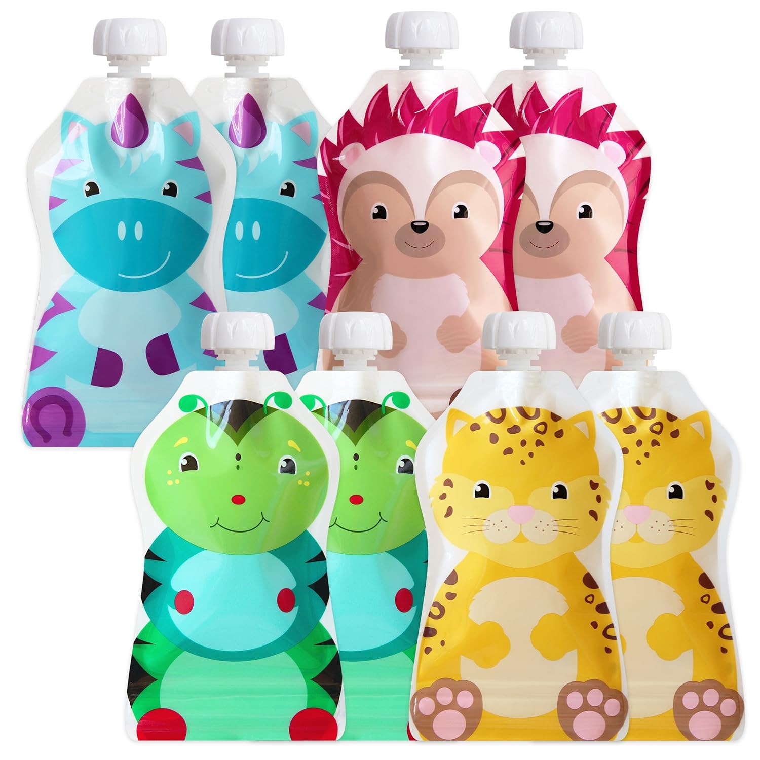 BPA-Free Reusable Baby Food Pouches | Leakproof Double Lock Zipper | Easy Fill 5 oz 8-Pack