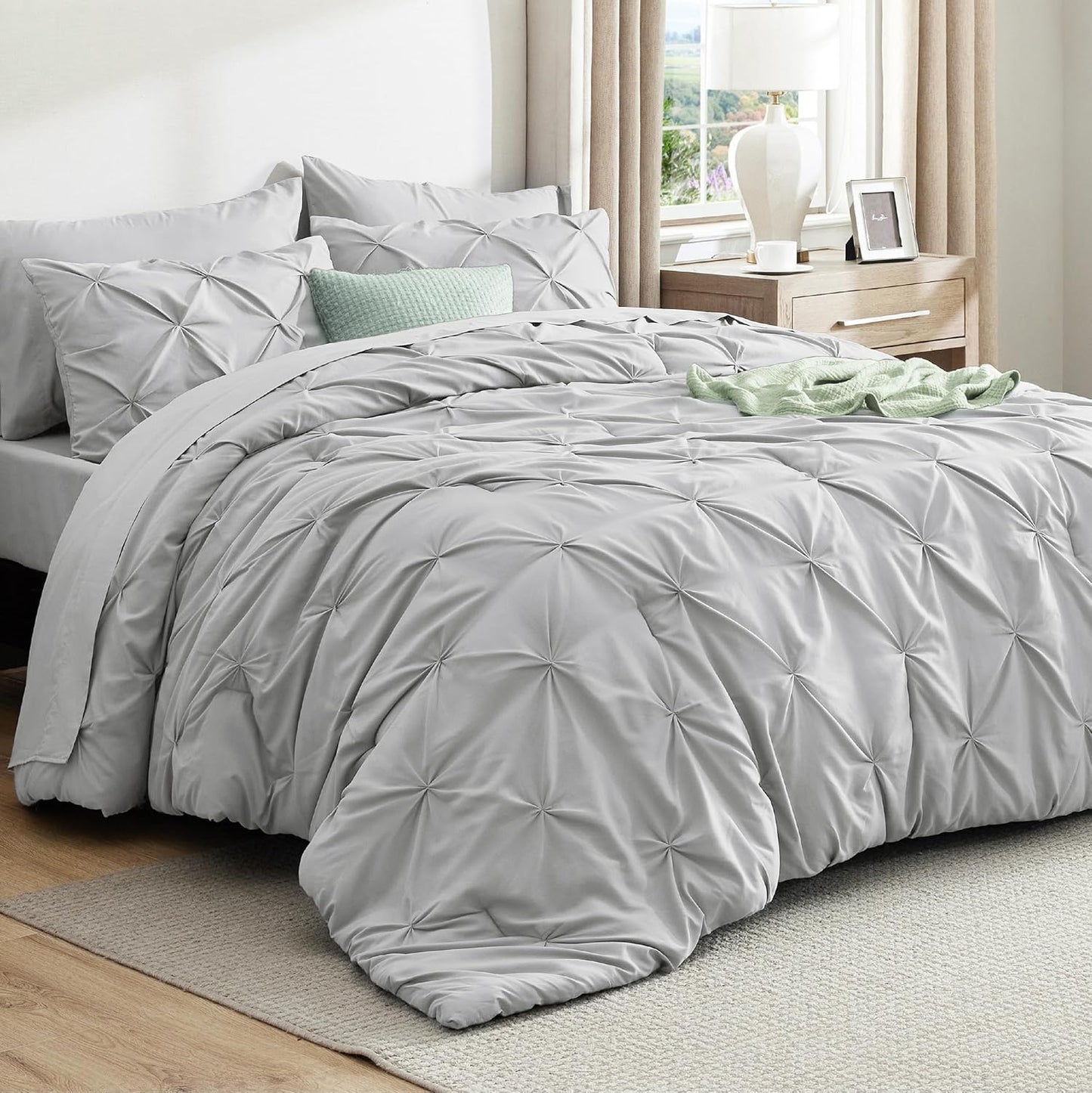 Bedsure Twin XL Comforter Set - Elegant 5 Piece Dorm Bedding
