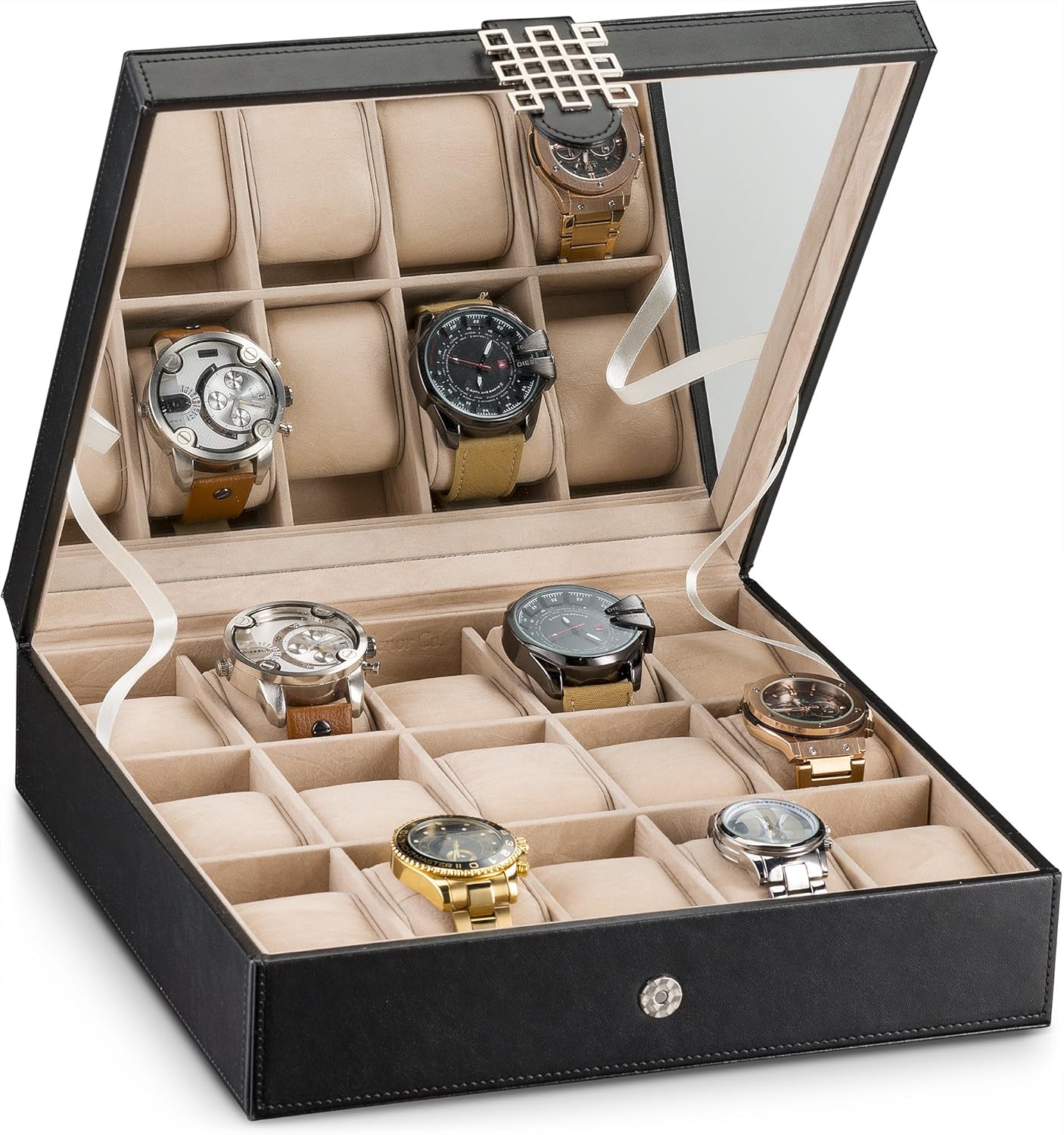 Glenor Co 15-Slot Watch Box - Organize Your Watches in Style!