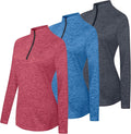 Womens Dry-Fit 3-Pack Quarter Zip & Full Zip Workout Jackets Real
