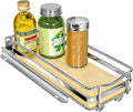 Pull Out Spice Rack Organizer 4-3/8 in Wide Wood/Chrome - Elite