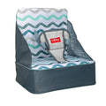 Easy Go Booster Seat Gray Chevron - Travel Booster for Babies 50 lb