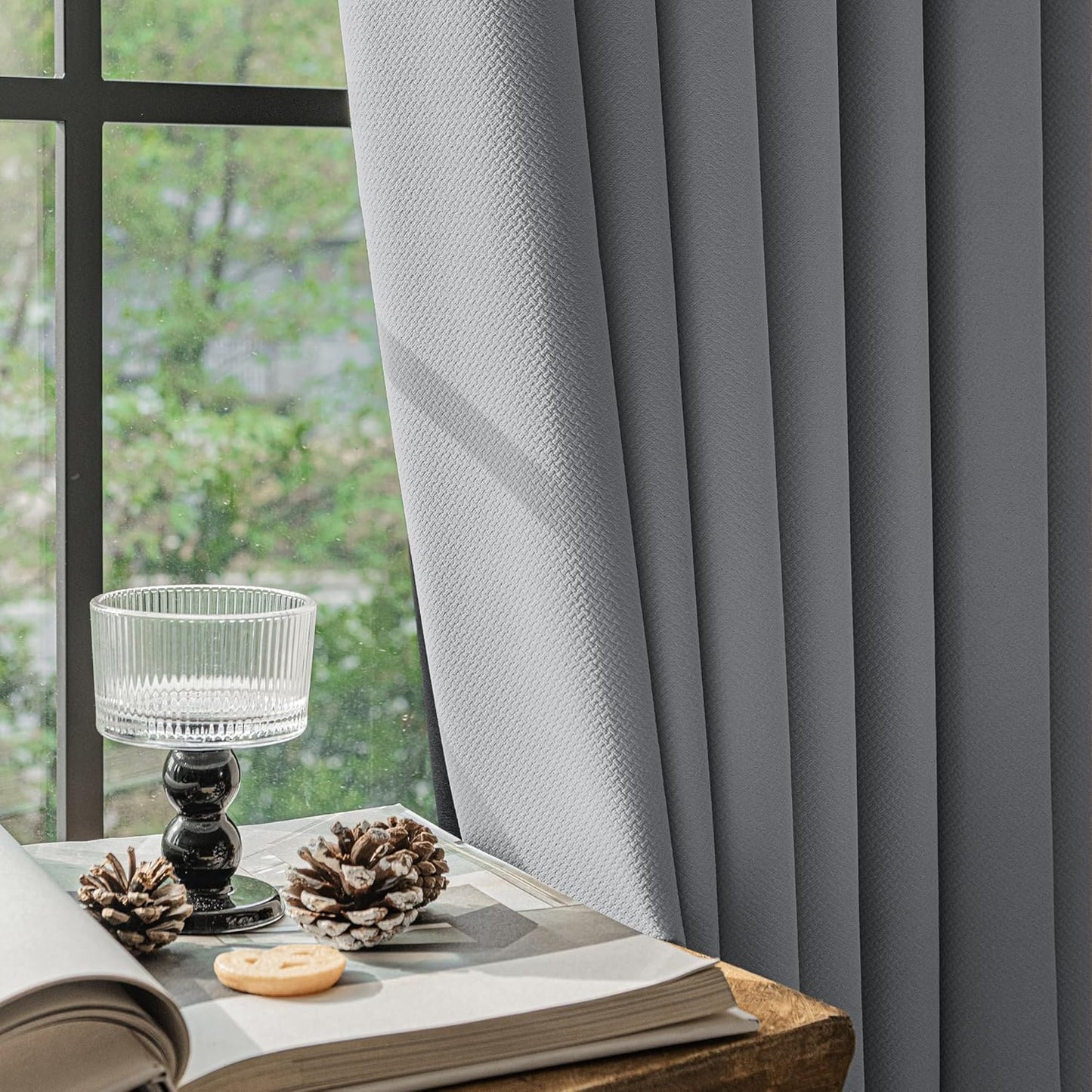 FMFUNCTEX 100% Blackout Curtains for Bedroom and Living Room