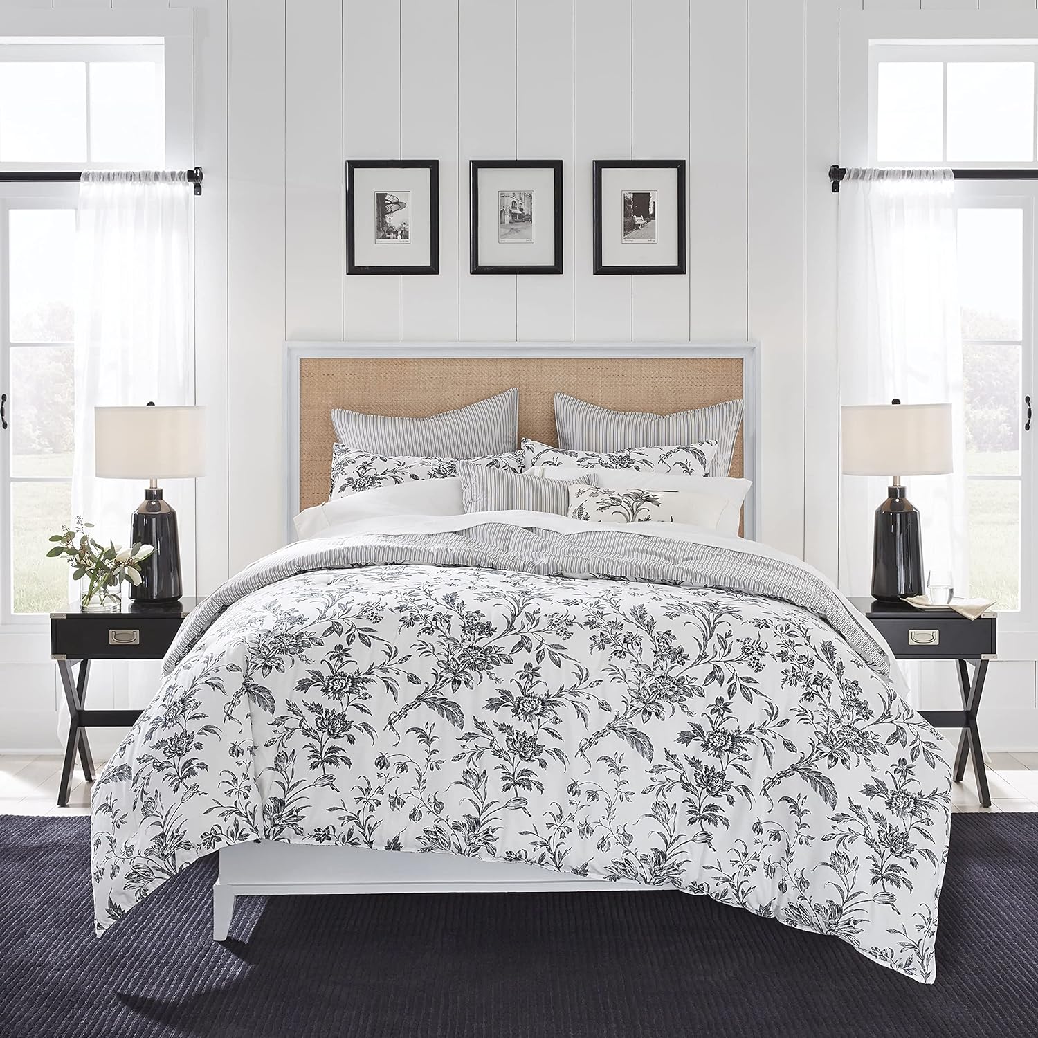 Laura Ashley King Comforter Set with Reversible Cotton Design