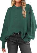 ANRABESS Women's Batwing Long Sleeve Cozy Crewneck Sweater Top
