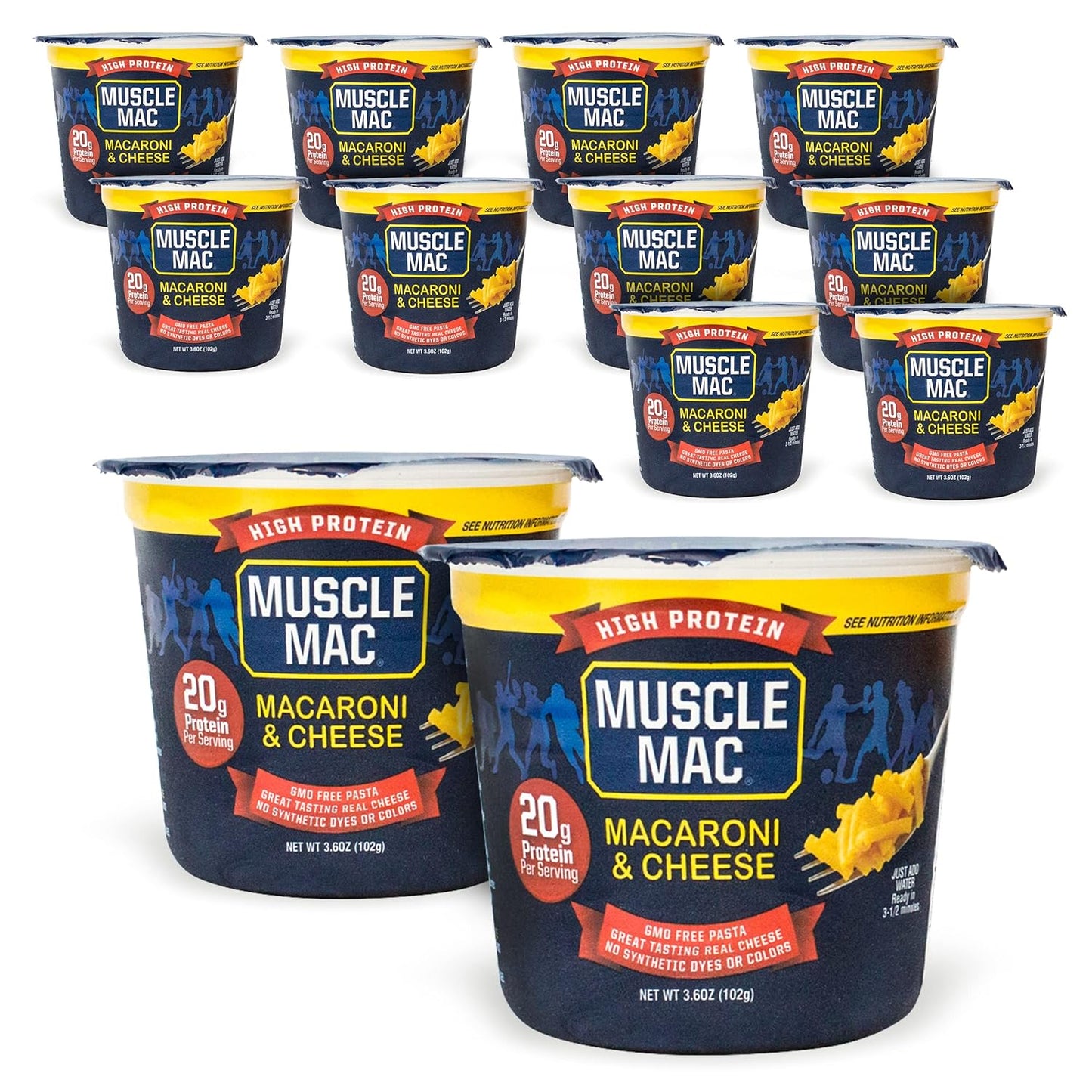 Muscle Mac Macaroni and Cheese Dinner with Real Cheese, 20g Protein