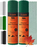 MaPorch Plastic Wire Mesh Fence 15.71in x 10 ft - Durable Green