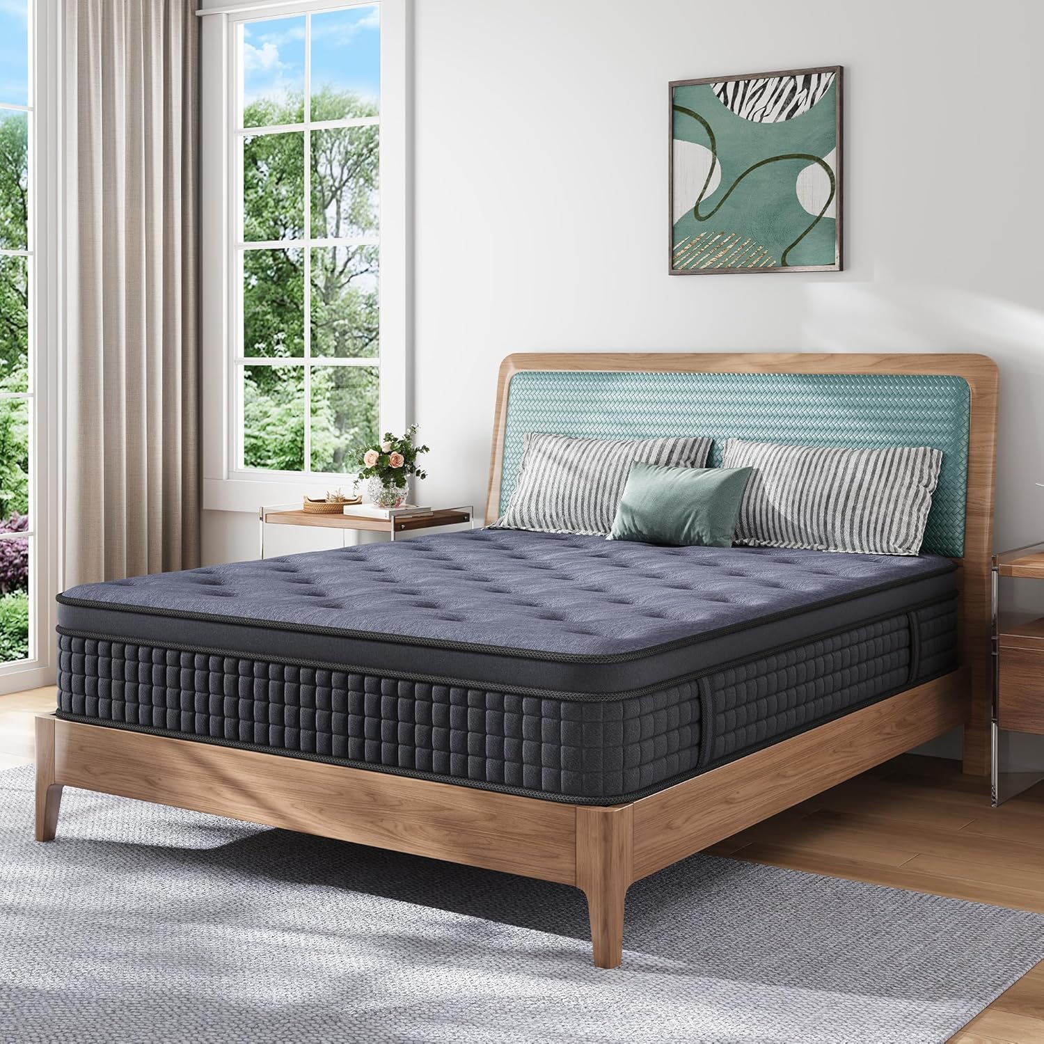 Full Mattress, 12 Inch Hybrid Mattress with Gel Memory Foam